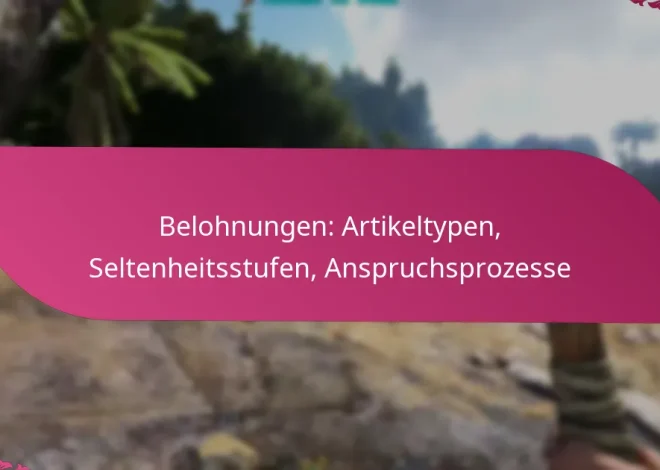 Belohnungen: Artikeltypen, Seltenheitsstufen, Anspruchsprozesse