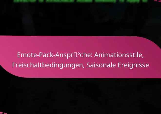 Emote-Pack-Ansprüche: Animationsstile, Freischaltbedingungen, Saisonale Ereignisse
