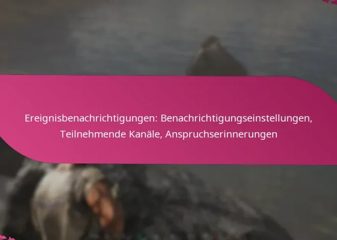 Ereignisbenachrichtigungen: Benachrichtigungseinstellungen, Teilnehmende Kanäle, Anspruchserinnerungen