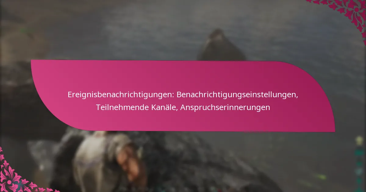 Ereignisbenachrichtigungen: Benachrichtigungseinstellungen, Teilnehmende Kanäle, Anspruchserinnerungen