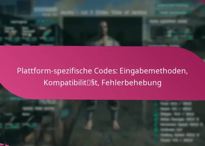 Plattform-spezifische Codes: Eingabemethoden, Kompatibilität, Fehlerbehebung