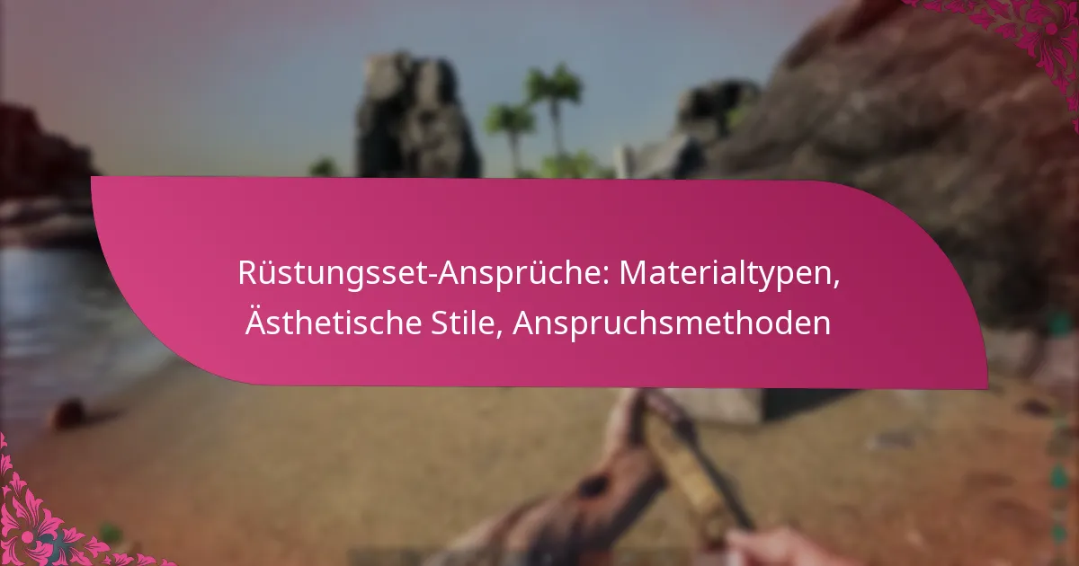 Rüstungsset-Ansprüche: Materialtypen, Ästhetische Stile, Anspruchsmethoden
