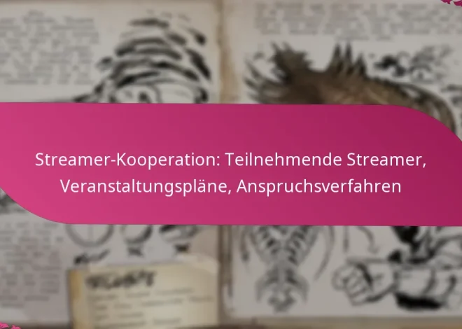 Streamer-Kooperation: Teilnehmende Streamer, Veranstaltungspläne, Anspruchsverfahren
