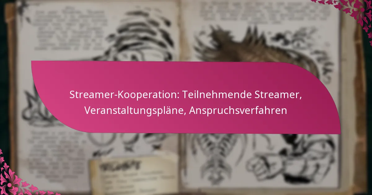 Streamer-Kooperation: Teilnehmende Streamer, Veranstaltungspläne, Anspruchsverfahren