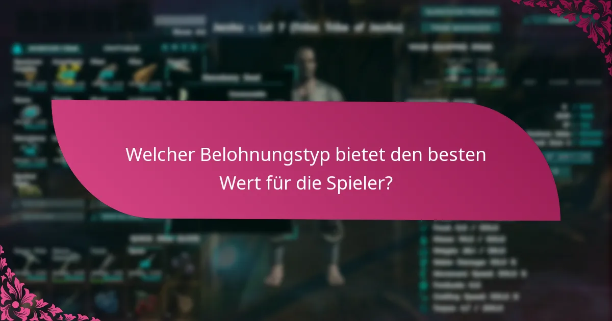 Welcher Belohnungstyp bietet den besten Wert für die Spieler?